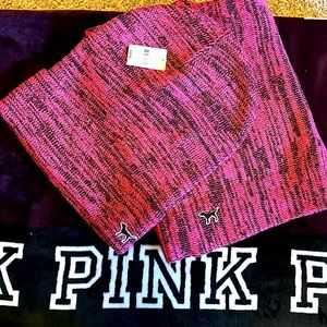 PINK Beanie and Scarf